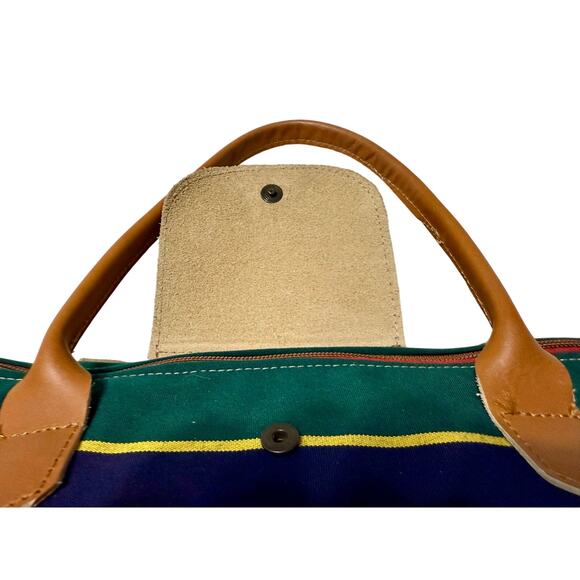 Vintage Accessories Unlimited Striped Canvas Weekender Travel Duffle Bag - Picture 6 of 8